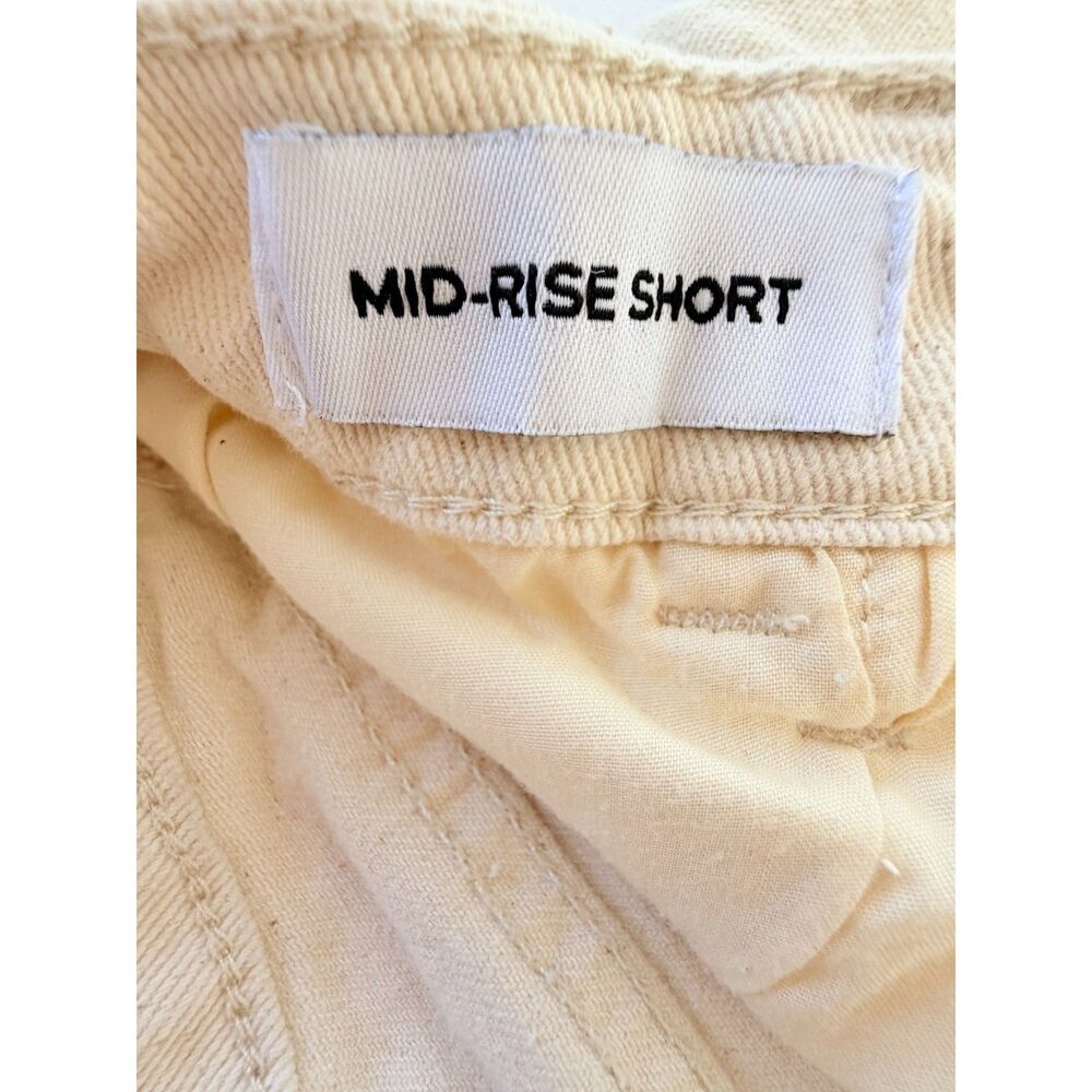 Oat New York Cream Button-Fly Distressed Denim Shorts - Size 27 / 4 - Picture 5 of 8